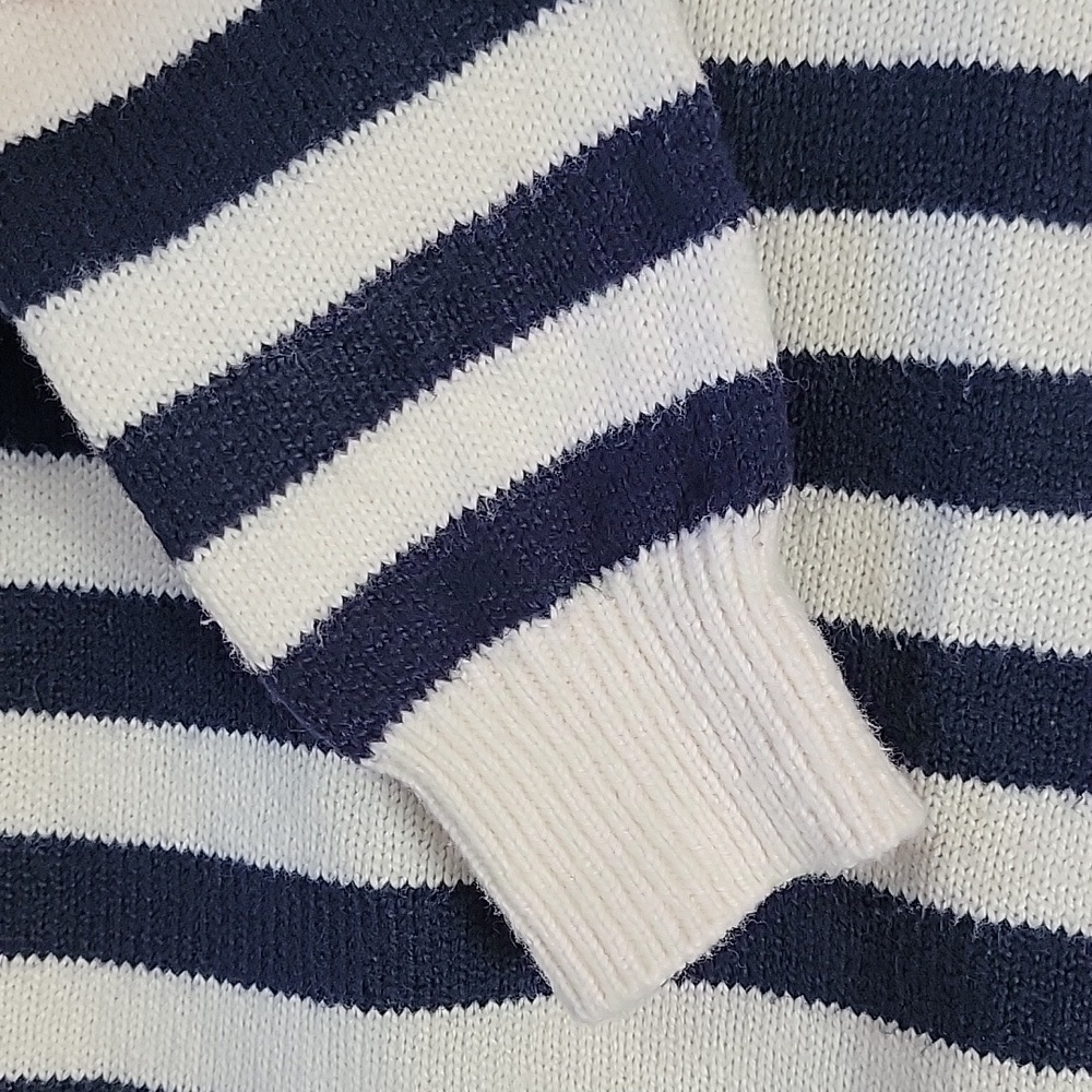 LOFT shoulder button striped sweater - Picture 4 of 11